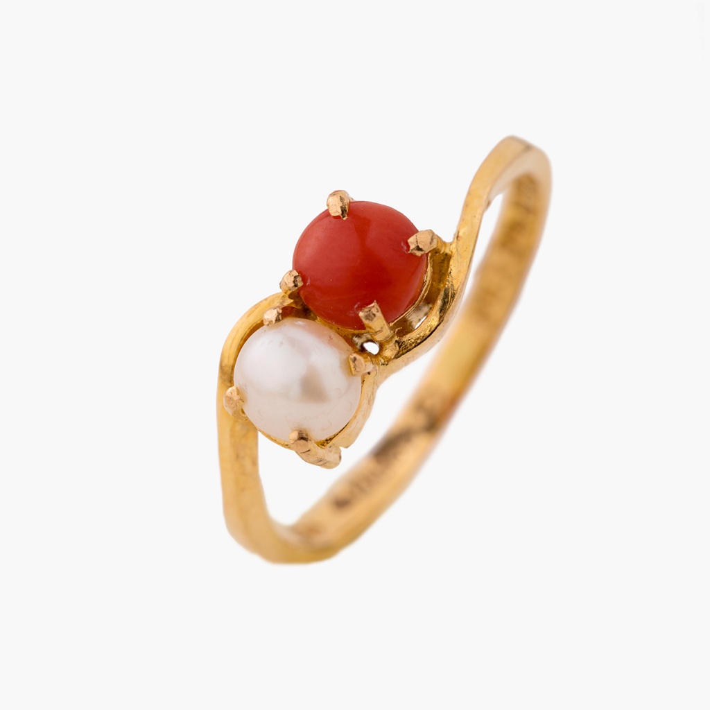 Red Coral Gold Ring (Design AC7) | GemPundit